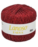 Пряжа Lanoso PARLA 25г/217м (75% люрекс 25% пайетки),  винный с цветными пайетками, 5656