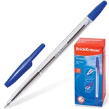 Ручка шариковая 1мм синяя Erich Krause "R-301 Classic", корпус прозрачный, ЕК43184