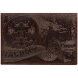 Oбложка для паспорта OfficeSpace "Медведь", кожа, тиснение, коричневый, [339843]
