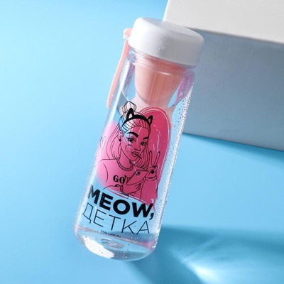 Бутылка для воды, (пластик) 600 мл, Meow, детка, 5395265