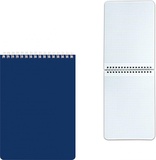 Блокнот А6 60л. на гребне, клетка, лакированная обложка, синий,  Hatber 60Б6В1гр_12545