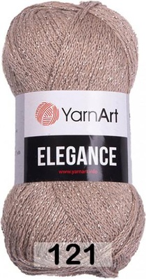Пряжа YarnArt Elegance 50г/130м (88% хлопок, 12% металлик) 121 холодный бежевый