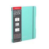 Тетрадь А5+, клетка ErichKrause® FolderBook Pastel Mintl, съемная пластиковая обложка, на резинке, мятный, ЕК53704
