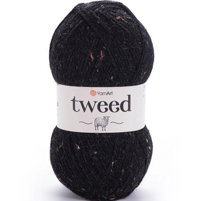 Пряжа Yarnart Tweed 100г/280м (30% шерсть, 5% вискоза, 65% акрил), черный  228