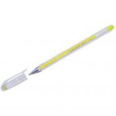 Ручка гелевая 0,7мм желтая Crown "Hi-Jell Color", [001958]