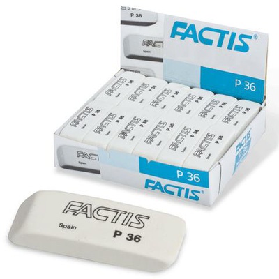 Резинка стирательная FACTIS Р36, 56 х20 х9 мм, белая, прямоугольная, скошенные края, CPFP36B [220858]