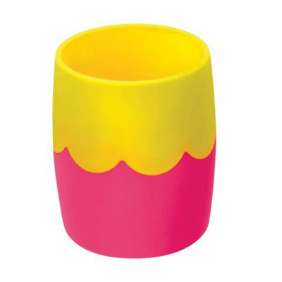 Подставка-стакан пластик СН502, 2-х цветный: розово-желтый. непрозрачный  215582