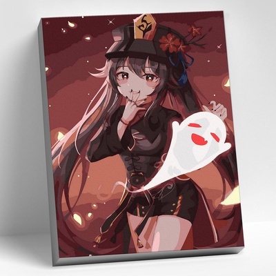 Картина по номерам (на холсте) 30х40см Геншин. Ху Тао, CHR0133 (сложность **)