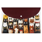 Папка на кнопке А4 (335х230мм) 180 мкм с рисунком Веселые коты, УФ печать [72225]