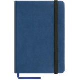 Записная книжка А6 96л., кожзам "Classic Velvet", синий, тонир.блок, ляссе, на резинке, карман,  [222219]