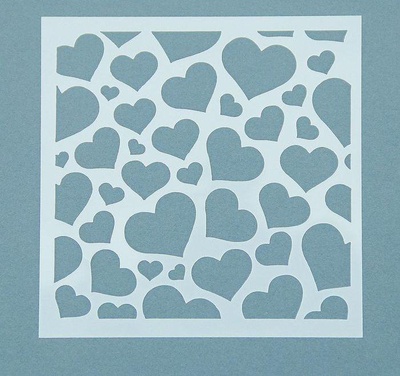 Трафарет фоновый пластик "Сердечки" 13х13 см,  [2513904]