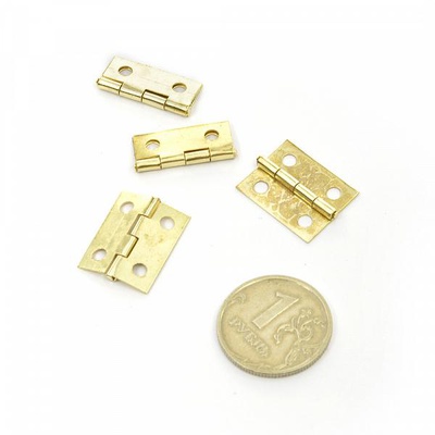 Петля для шкатулки металлическая (набор 4 шт) 1,5х1,7 см, золото ШПМ28.1.3