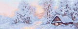 Канва с рисунком 24х47см Морозное утро Матренин Посад,  [1202]