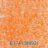 Бисер стеклянный GAMMA 5гр прозрачный с перламутровым отверстием, оранжевый, круглый 10/*2,3мм, 1-й сорт Чехия, Е374 (38992)