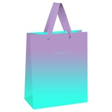 Пакет подарочный 18*23*10см MESHU "Duotone. Turquoise-Lilac gradient", отд. фольгой, матовая ламинация, MS_51891