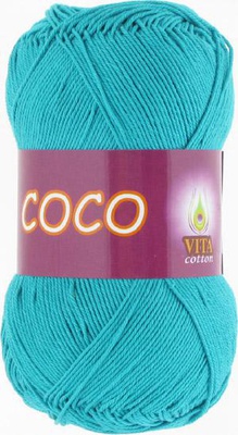 Пряжа Vita Coco 50г/240м (100%хлопок), бирюзовый 4315