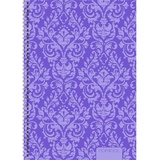 Тетрадь A4 80л. клетка на гребне Неоновые узоры, фиолетовый, мел. картон, выруб. УФ-лак офсет [165248]