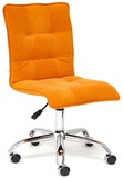 Кресло ZERO без подлокотников, ткань флок, цвет: оранжевый / 18, крестовина металл. хром ( до 120кг )