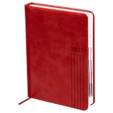 Ежедневник датированный 2027г, А5 176л. линия, BG "Vesper Index. Dark red", твердый переплет, тёмно-красный, блок с индексной вырубкой, DdА5_68096
