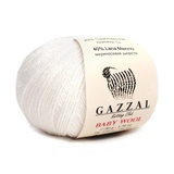 Пряжа Gazzal Baby Wool 50г/175м (40%акрил /40%мериносовая шерсть /20%кашемир ПА) 801