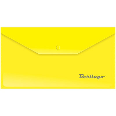 Папка на кнопке С6, 180 мкм BERLINGO, глянцевая фактура,  желтая  153945