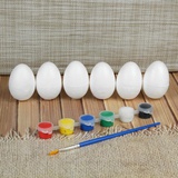 Набор яиц из пенопласта под раскраску 6 шт, размер 1 шт 4*6 см, краски шт 6 по 3 мл, кисть 3991281