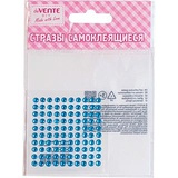 Стразы самоклеящиеся акрил deVENTE. Dots 100шт. 4 мм, голубые, на карточке, в пластиковом пакете с блистерным подвесом [8002001]