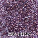 Бисер стеклянный GAMMA 5гр прозрачный с цветным глянцевым покрытием, фиолетовый, круглый 10/*2,3мм, 1-й сорт Чехия, D247 (48025)
