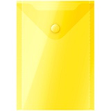 Папка на кнопке А6 (105х148мм) 150 мкм, полупрозрачная желтая, OfficeSpace, ШК, 281227