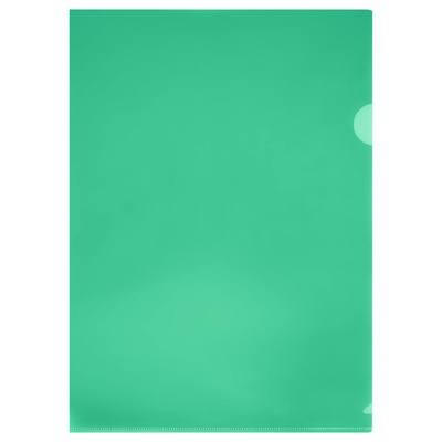 Папка-уголок А4, 100 мкм, Стамм, гладкая фактура, полупрозрачная зеленая, ММ-30737