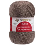 Пряжа  ПЕХ Деревенская 100г/250м (100% полугрубая шерсть) 388 темная верба