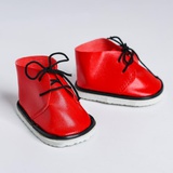 Ботинки для куклы "Завязки", длина подошвы: 7,5 см, 1 пара, цвет красный [3495208]
