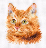 Набор для вышивания Алиса Животные в портретах. Рыжий кот 8х8см 0-207