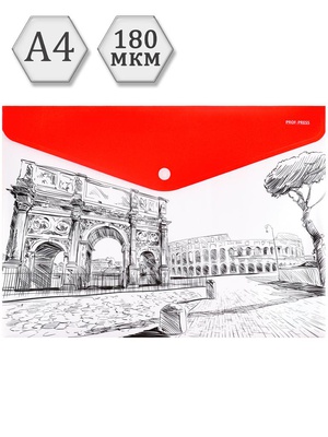 Папка на кнопке А4 180 мкм, непрозрачная с рисунком, Prof-Press. CITY, ПК-3028