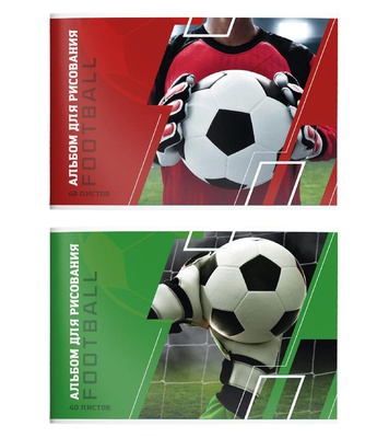 Альбом для рисования 40л. А4 на скрепке Schoolformat. Футбольные победы, 100 г/м2, мелованный картон, сплошной УФ-лак, [АЛ40-ФП]