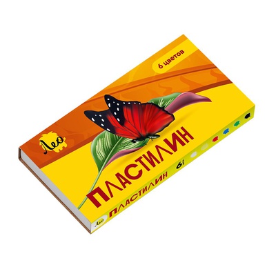 Пластилин  6цв. 120г, Лео. "Ярко", классический для детского творчества, со стеком, в картонной упаковке, 3+ LBMC-0106