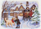 Канва с рисунком 37х49см Рождественские каникулы Матренин Посад,  [1570]