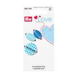 Эмблемы Handmade Prym Love, металл/пластик, синий, упак./3 шт., 403740,  [7715139]