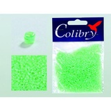 Стеклянный бисер Colibry 20г прозрачно-матовый блестящий ультра-салатовый (114)