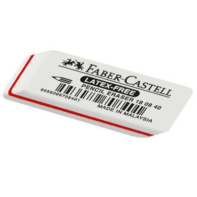 Ластик 7008 каучук Faber-Castell "Latex-Free" 50*19*8. скошенный, синтетический каучук 180840