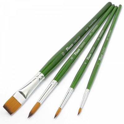 Набор кистей 4шт. синтетика: круглая №1/№4/№8  плоская №10  PINAX CREATIVE  [239994]