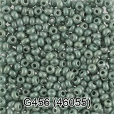 Бисер стеклянный GAMMA 5гр непрозрачный с цветным глянцевым покрытием, грязно-зеленый, круглый 10/*2,3мм, 1-й сорт Чехия, G456 (46055)