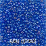 Бисер стеклянный GAMMA 5гр прозрачный радужный с поcеребренным отверстием, синий, круглый 10/*2,3мм, 1-й сорт Чехия, Е581 (37059)