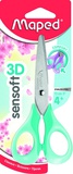 Ножницы детские 13см MAPED (Франция) "3D Sensoft PASTEL", гибкие ручки, ассорти, картонная упаковка с европодвесом, 484213