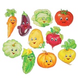 Комплект мини-плакатов вырубных "Овощи с грядки" 10 видов,  [КФМ-010958]
