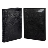 Ежедневник недатированный А5+ 160л. линия, "Аллигатор черный", кожзам с поролоном, твердый переплёт, тиснение фольгой, подарочная коробка, 67177