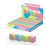 Ластик ErichKrause "School cube" 22х22х17 мм, квадратная, цвета ассорти, ЕК60771