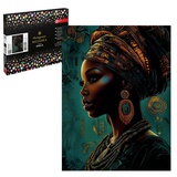 Алмазная мозаика 30х40см "Африканка", холст на подрамнике, частичная выкладка, картонная коробка, 71443