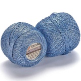 Пряжа Yarnart Camellia 50г/450м (91% полиэстер, 9% металлик), св. голубой c серебряным 417