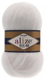 Пряжа Ализе Angora Real 40 100г/480м (60% акрил /40% шерсть), 55  белый 